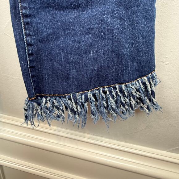 Elliott & Vine Boho Western Flare Jeans Sz 10 Fringe Hem Stretch Denim - Picture 3 of 11